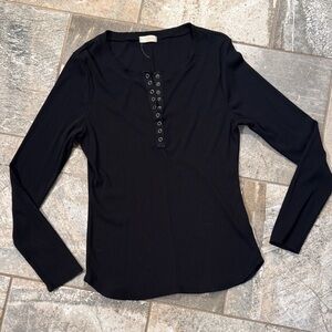 Stylish Black Long Sleeve Women's Top